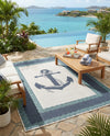 Seaside Haven Rugs Collection Area Rug -  Coralreef Rectangle Navy Blue  lifestyle 13