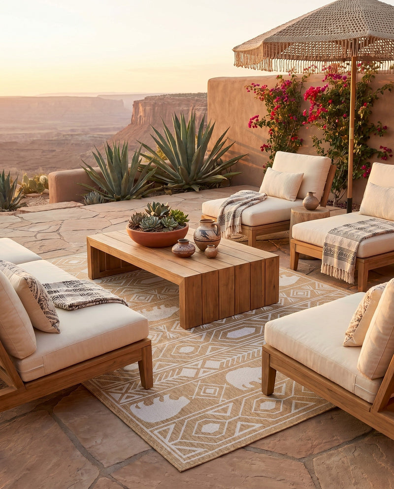 Mesa Oasis Rugs Collection Area Rug - Sundown Rectangle Taupe  lifestyle 28
