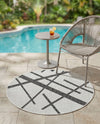 Urban Terrace Collection Area Rug -  Bowery Round Black and White  lifestyle 59