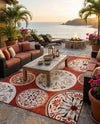 Urban Terrace Collection Area Rug -  Deck Rectangle Terracotta  lifestyle 44