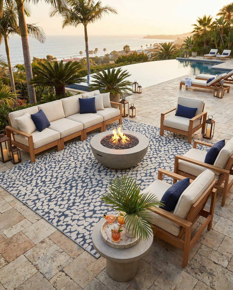 Savannah Escape Collection Area Rug - Mara Rectangle Navy Blue  lifestyle 28