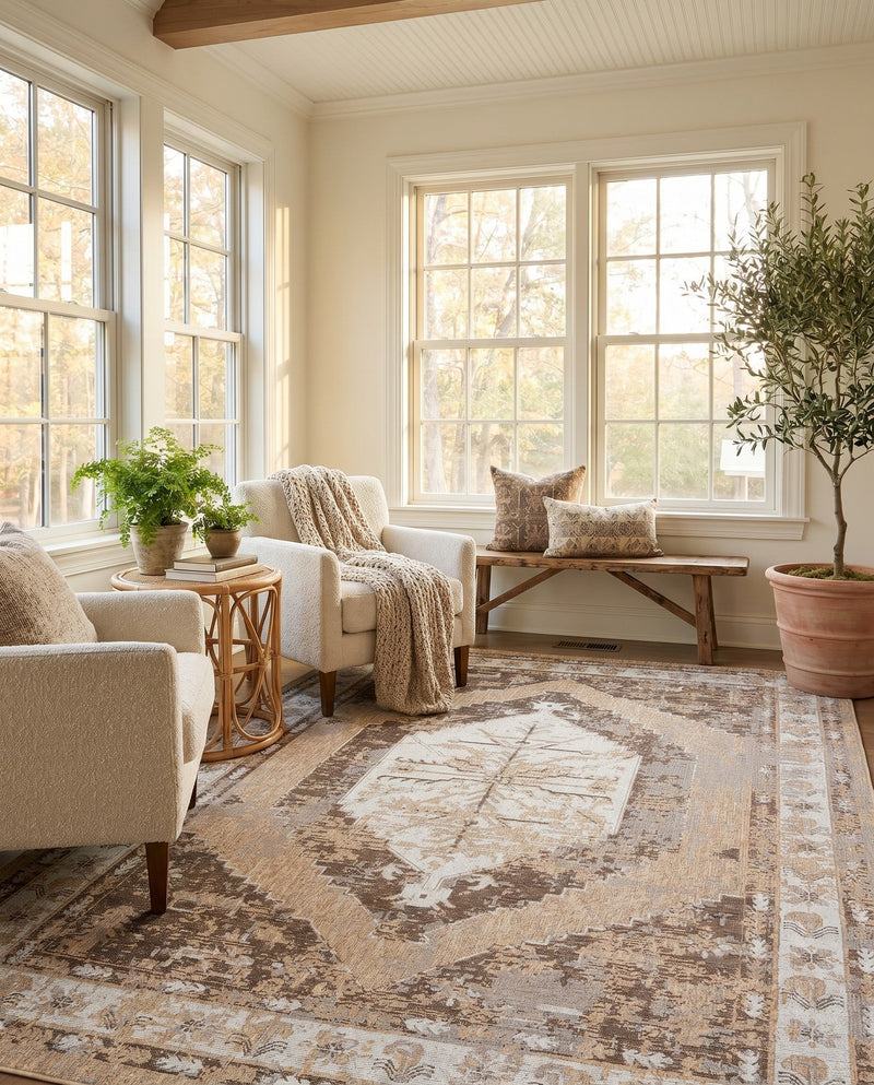 Patio Heritage Collection Area Rug -  Augusta (Natural) Rectangle Natural  lifestyle 39
