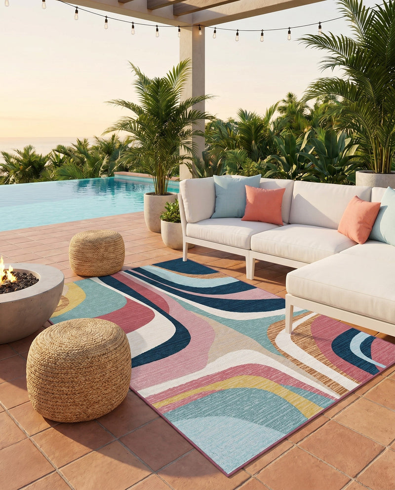 Urban Terrace Collection Area Rug - Venice Rectangle Multi  lifestyle 10