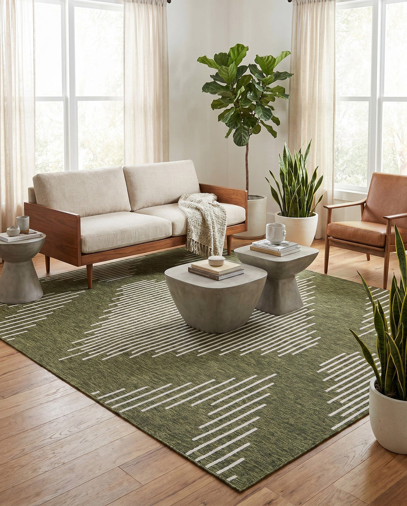 Urban Terrace Collection Area Rug -  Chelsea (Green) Rectangle Green  lifestyle 7