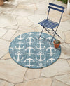 Seaside Haven Rugs Collection Area Rug - Sapphire (Teal) Round Teal  lifestyle 41