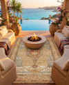 Patio Heritage Collection Area Rug -  Pergola Rectangle Blue and Light Brown  lifestyle 36