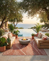 Seaside Blooms Collection Area Rug -  Evergreen (Rust Red) Rectangle Rust Red  lifestyle 7