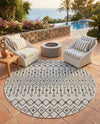 Savannah Pergola Collection Area Rug -  Pergola (Gray) Round Gray  lifestyle 56