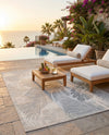 Seaside Blooms Collection Area Rug -  Tranquil Rectangle Gray  lifestyle 16