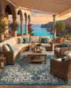 Urban Oasis Rugs Collection Area Rug -  Penthouse (Teal) Square Teal  lifestyle 75