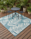 Seaside Blooms Collection Area Rug - Verdure (Light Aqua) Square Light Aqua  lifestyle 55
