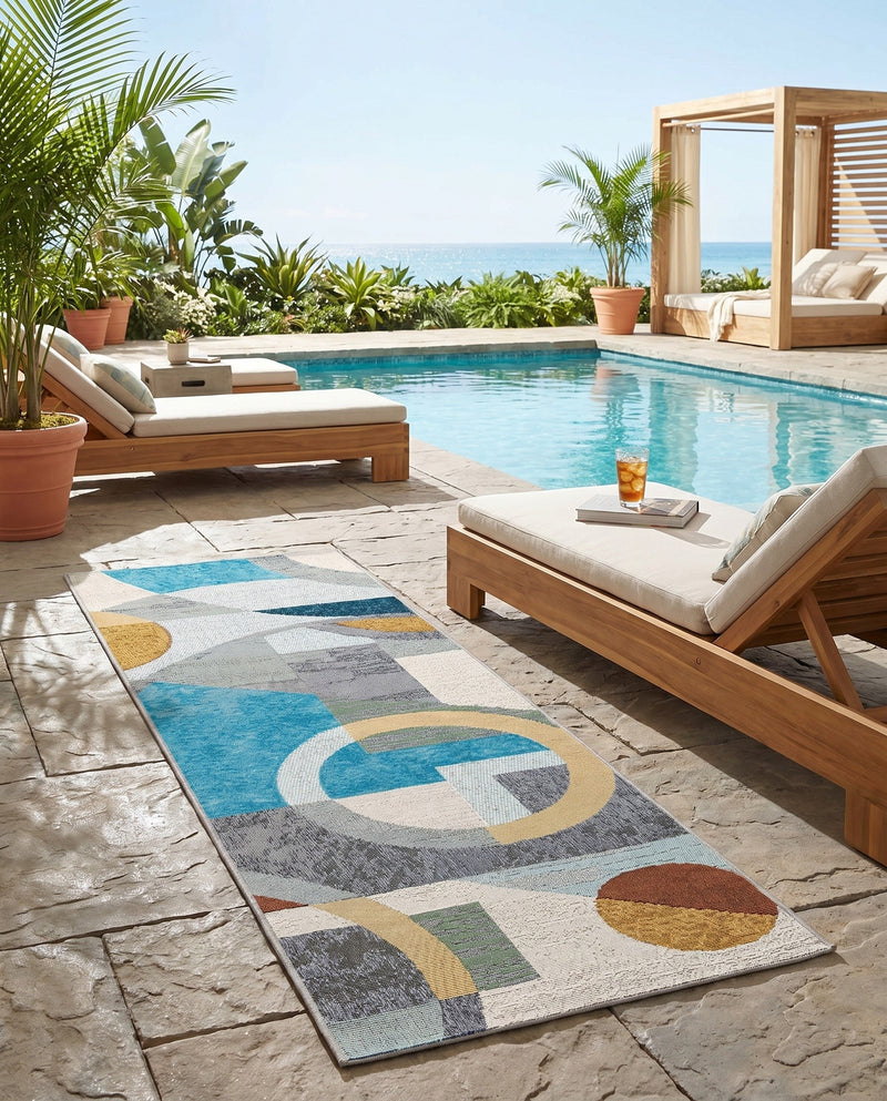 Urban Terrace Collection Area Rug -  Loggia Runner Multi  lifestyle 69