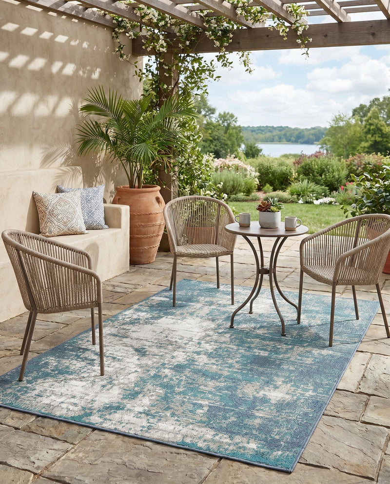 Seaside Haven Rugs Collection Area Rug -  Schooner Rectangle Blue  lifestyle 13