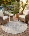 Urban Oasis Rugs Collection Area Rug -  Boulevard (Gray Cream) Round Gray Cream  lifestyle 44