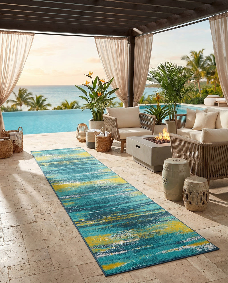 Seaside Haven Rugs Collection Area Rug -  Sandbar Runner Multi.Blue  lifestyle 61