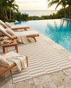 Seaside Stripes Collection Area Rug - Cabana (Taupe) Rectangle Taupe  lifestyle 37