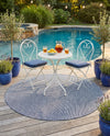 Jill Zarin Sedona Oasis Outdoor Collection Area Rug - Coconino (Navy Sky) Round Navy Sky  lifestyle 36