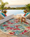 Outdoor Marrakesh Collection Area Rug -  Midelt Round Multi  lifestyle 53