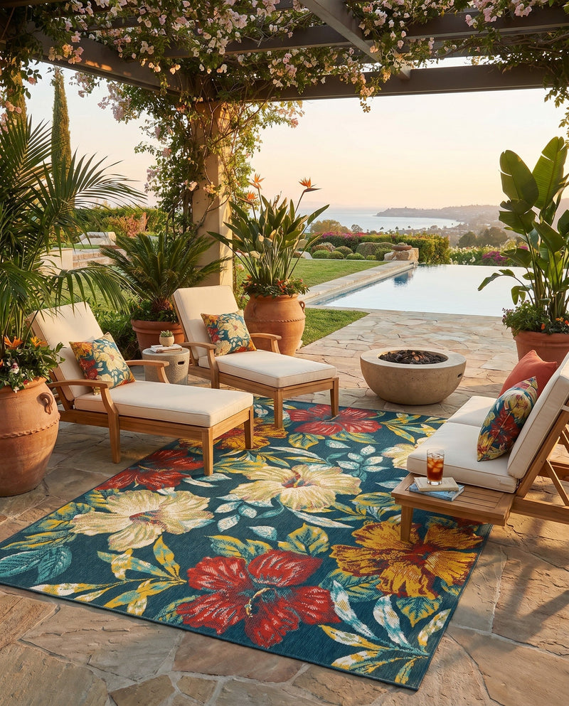 Seaside Haven Rugs Collection Area Rug -  Nautical Rectangle Multi  lifestyle 7