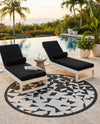 Urban Terrace Collection Area Rug -  Mercer Round Black and White  lifestyle 71