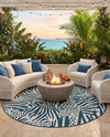 Savannah Escape Collection Area Rug -  Masai Round Navy Blue and Ivory  lifestyle 57