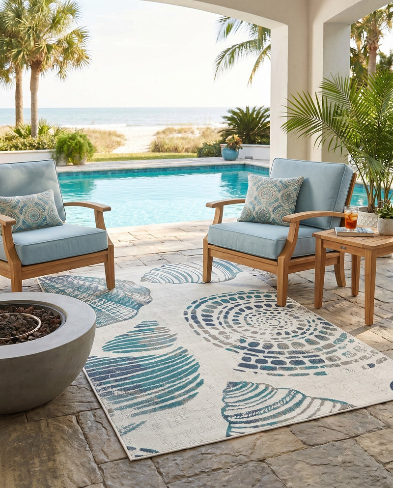 Seaside Haven Rugs Collection Area Rug -  Saltwater Rectangle Ivory  lifestyle 28