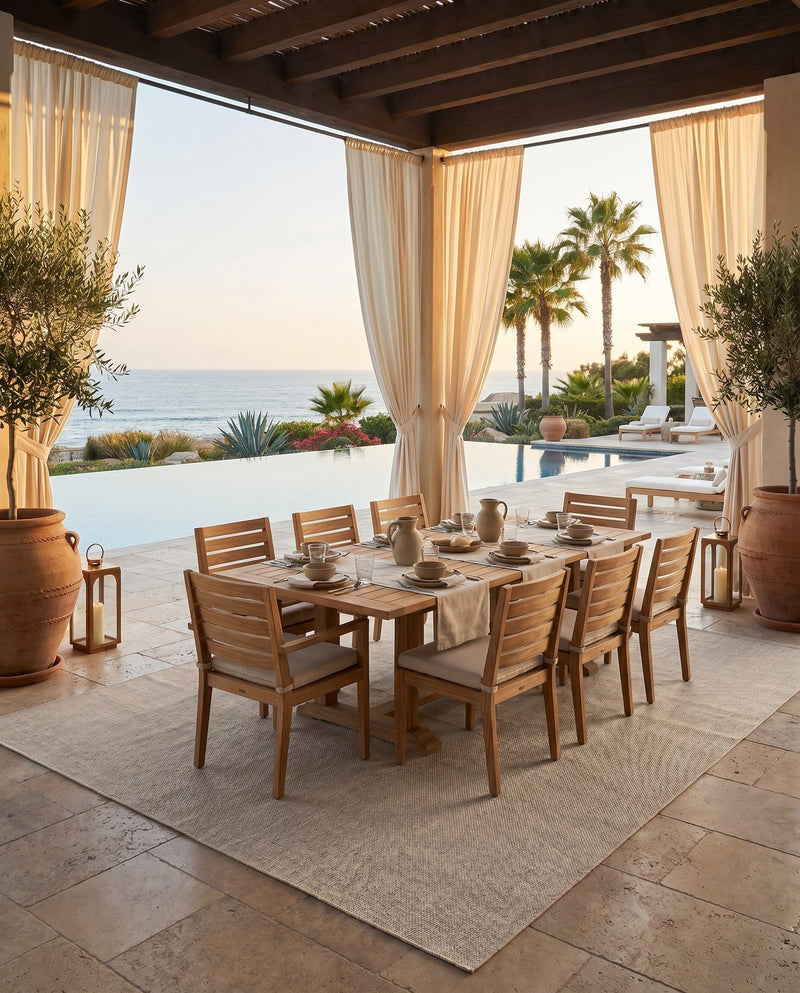 Seaside Serenity Collection Area Rug - Veranda (Light Gray) Rectangle Light Gray  lifestyle 34
