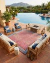 Patio Heritage Collection Area Rug -  Serenity Square Vintage Salmon Coral  lifestyle 67