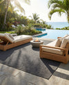 Seaside Serenity Collection Area Rug - Veranda (Black) Rectangle Black  lifestyle 41