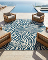 Savannah Escape Collection Area Rug -  Masai Square Navy Blue and Ivory  lifestyle 80