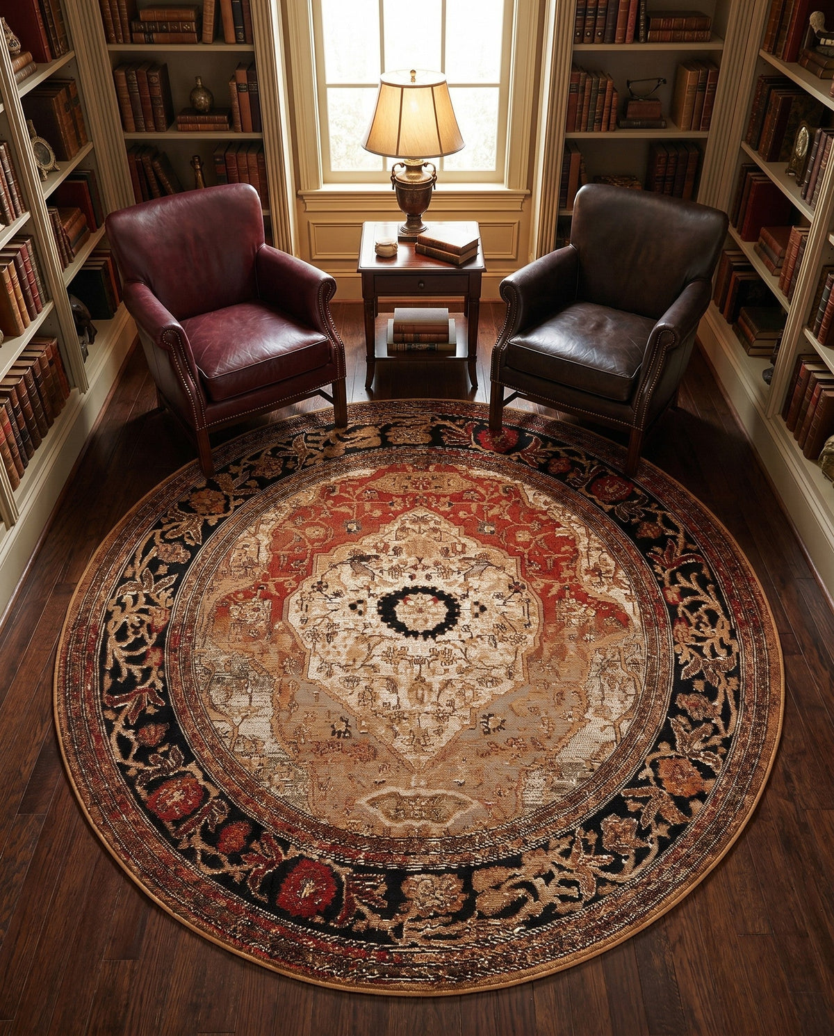 Patio Heritage Collection Area Rug -  Gazebo Round Multi  lifestyle 91