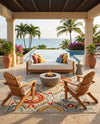 Outdoor Marrakesh Collection Area Rug -  Asilah Rectangle Ivory Beige  lifestyle 26