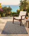 Seaside Serenity Collection Area Rug - Veranda (Black) Rectangle Black  lifestyle 31