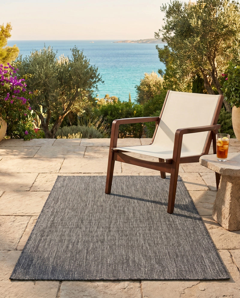 Seaside Serenity Collection Area Rug - Veranda (Black) Rectangle Black  lifestyle 31