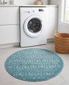 Garden Lattice Charm Collection Area Rug - Arbor (Aqua) Round Aqua  lifestyle 51