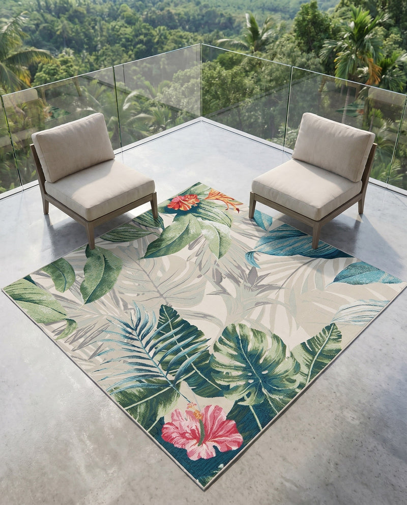 Seaside Blooms Collection Area Rug -  Paradise Square Multi  lifestyle 54