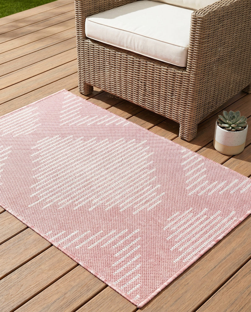 Urban Terrace Collection Area Rug -  Chelsea (Pink) Rectangle Pink  lifestyle 29