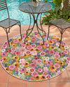 Seaside Blooms Collection Area Rug -  Marseilles Round Multi  lifestyle 77