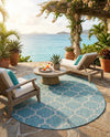Savannah Pergola Collection Area Rug - Arbor (Aquamarine) Oval Aquamarine  lifestyle 73