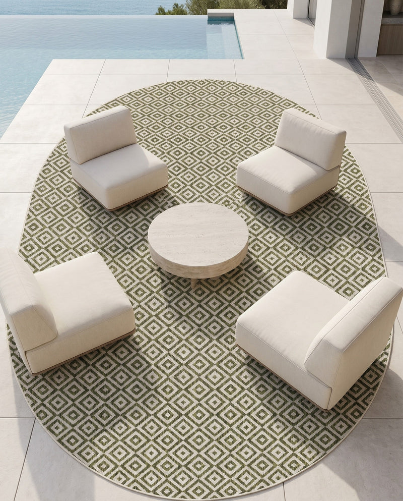 Urban Oasis Rugs Collection Area Rug -  Rooftop (Green) Oval Green  lifestyle 51