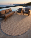 Seaside Stripes Collection Area Rug -  Boardwalk (Natural) Oval Natural  lifestyle 64