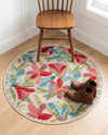 Outdoor Marrakesh Collection Area Rug -  Midelt Round Multi  lifestyle 79