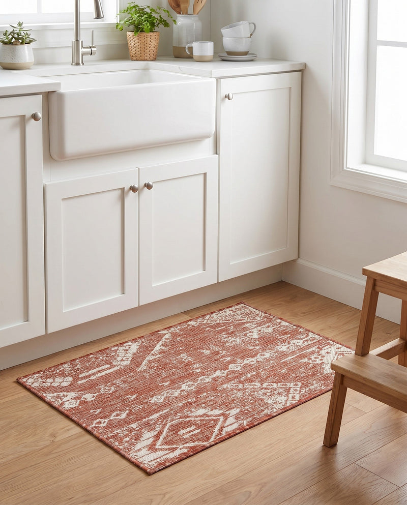 Desert Nomad Terrace Collection Area Rug - Sahara (Rust Red) Rectangle Rust Red  lifestyle 26