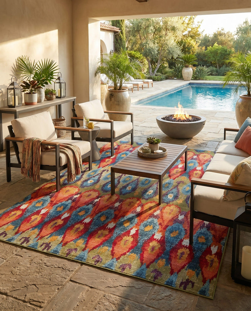 Urban Terrace Collection Area Rug -  Compass Rectangle Multi  lifestyle 11