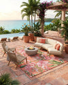Seaside Blooms Collection Area Rug -  Kyoto Rectangle Coral  lifestyle 11