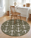 Seaside Haven Rugs Collection Area Rug - Sapphire (Green) Round Green  lifestyle 82