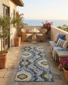 Urban Terrace Collection Area Rug -  Vista Runner Blue  lifestyle 48