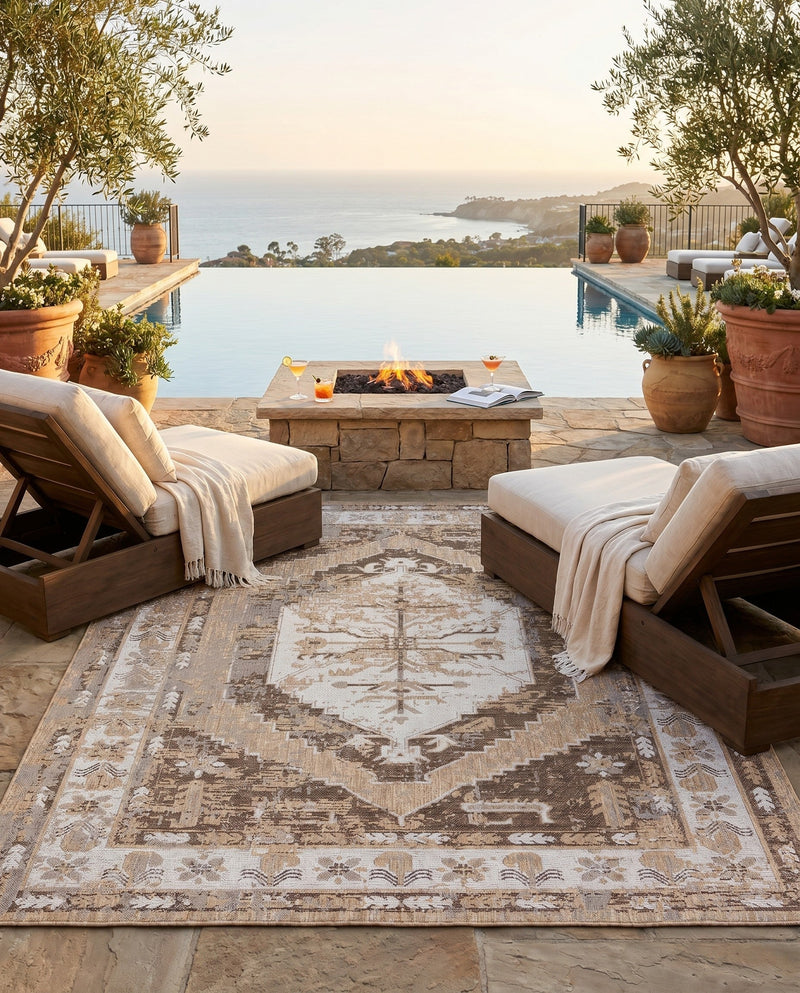 Patio Heritage Collection Area Rug -  Augusta (Natural) Rectangle Natural  lifestyle 35