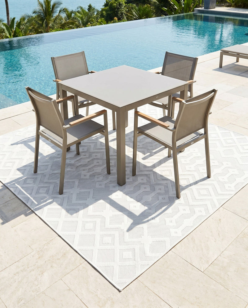 Garden Lattice Charm Collection Area Rug -  Pergola (Ivory) Square Ivory  lifestyle 45