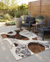 Urban Terrace Collection Area Rug -  Garden Rectangle Brown and White  lifestyle 20